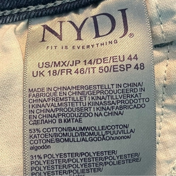 NYDJ Marilyn Straight Crop Jeans Stretch Denim Tencel Lift Tuck Light Wash SZ 14 - Picture 7 of 9